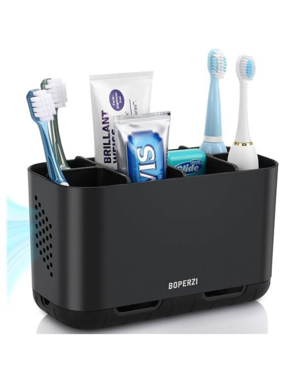 Bathroom Toothbrush Holder Large Toothpaste Organizer Storage Electric Anti Slip